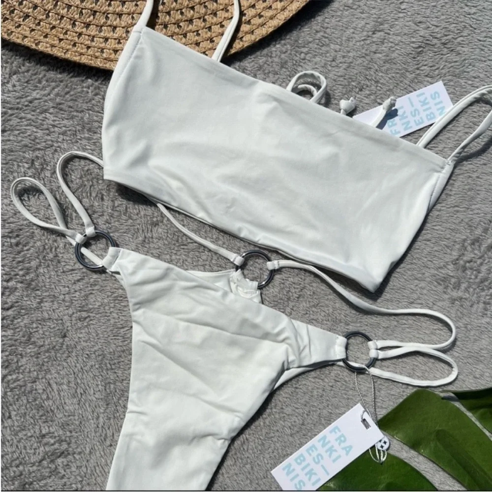 Frankie’s Bikinis Kailyn 90s White Bikini Set